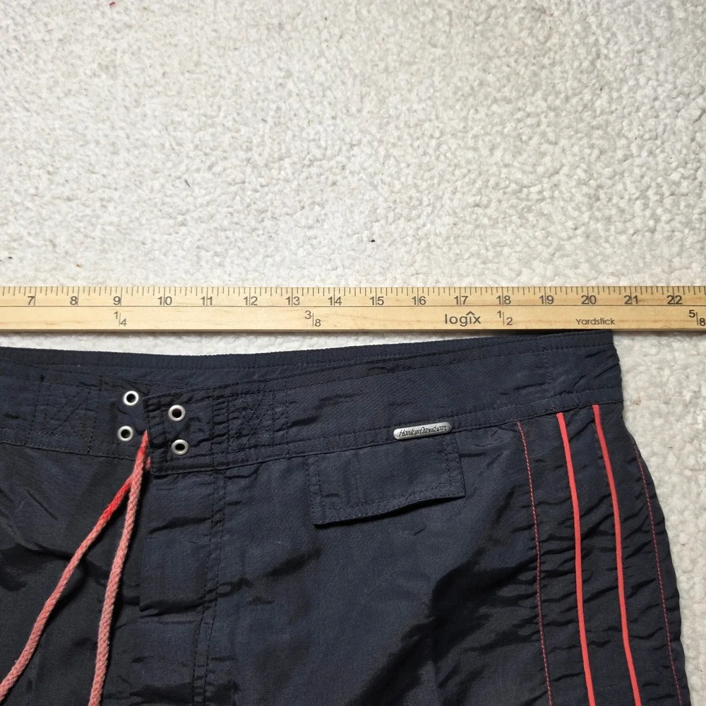 Harley-Davidson Mens Flame Board Shorts Black Red Tori Richard Swim Trunks Large